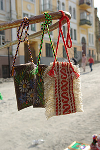 传统风格手工编织袋面料图片