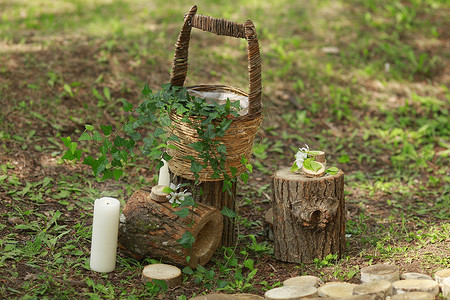 婚礼仪式的细节立木蜡烛图片
