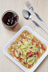 黄瓜沙拉泰国菜和辣图片