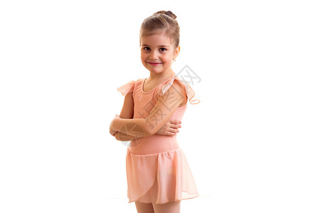 穿粉红裙子的快乐小女孩穿着粉红衣服在图片