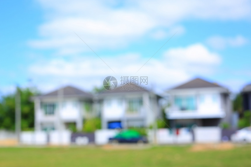 具有草田操场图像模糊背景的村居住宅村郊区图片