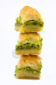 Baklava在盘子上图片