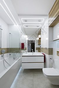 现代浴室内设计木质饰面图片
