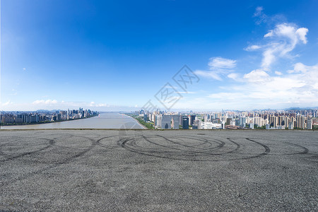 空荡的杭州市容路背景图片