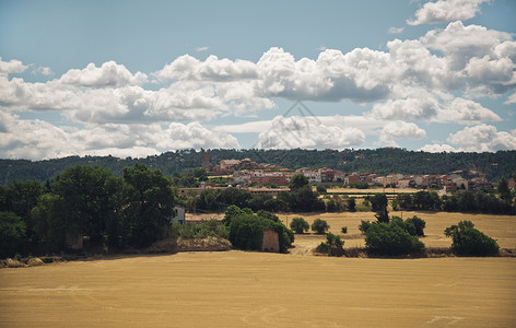 西班牙的田野和房屋景观图片