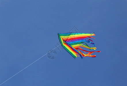 美丽的彩色风筝飞高在自由图片