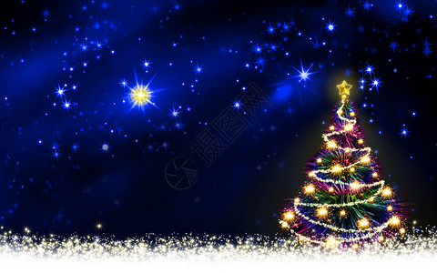 圣诞树上闪烁图片