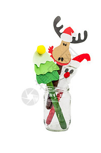 圣诞符号工艺品圣诞老人圣诞树和驯鹿工艺品图片