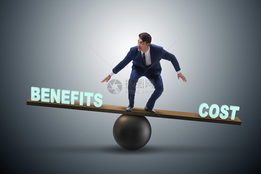 在业务概念中平衡成本与效益的商企人图片