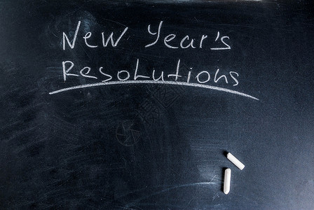 新年决议带粉笔的黑板背背景图片