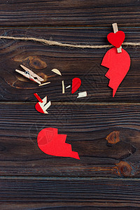 破碎的心分手收集和离婚图标图片