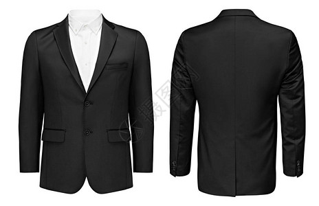 商业或经典的黑夹克和白衬衫图片