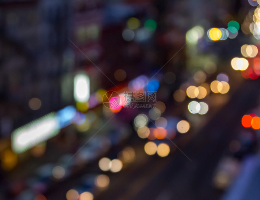 纽约繁忙街道现场的夜光闪烁图片