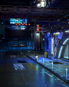 CGI夜里CGI市街网博图片