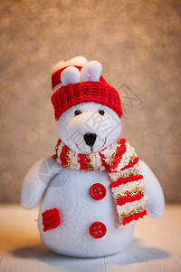圣诞北极熊装饰品礼物和购物圣诞快背景图片