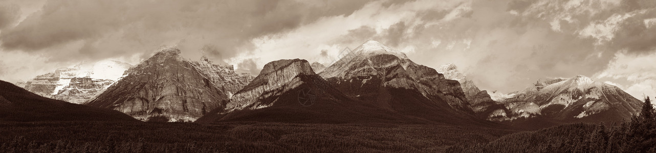 加拿大班夫公园景观全景山顶背景图片