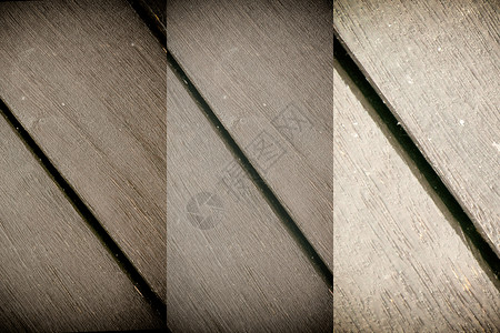 木制甲板与有缝隙的平行木板的背景图片
