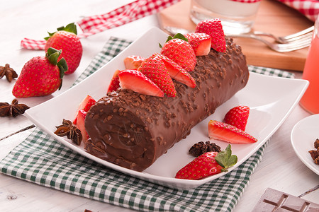 草莓巧克力卷图片
