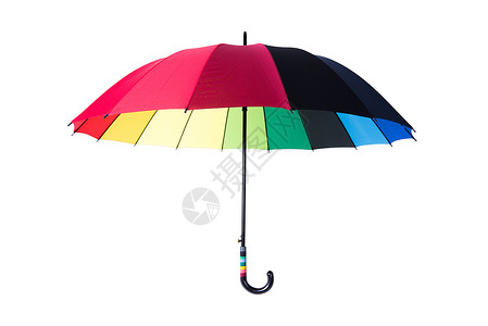孤立在白色背景上的彩虹伞图片