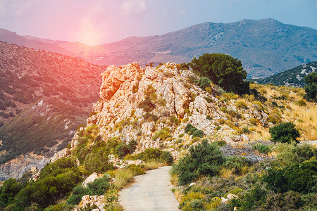 希腊克里特岛美丽的山图片