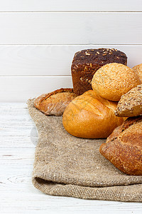 面包背景面包种类Rye包子和法国面条图片