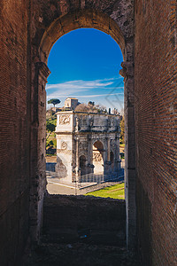 君士坦丁山的拱门和罗马的象征从罗图片