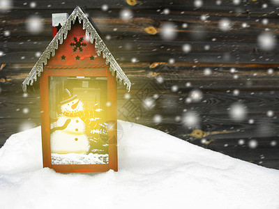 灯笼上点着蜡烛圣诞节晚年亮光冬季贺背景图片