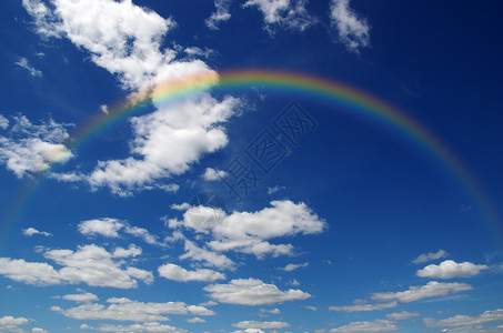 天空中有一道明亮的彩虹背景图片