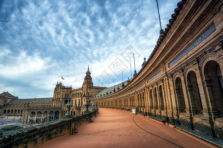 西班牙塞维利亚的西班牙广场PlazadeEspana在图片