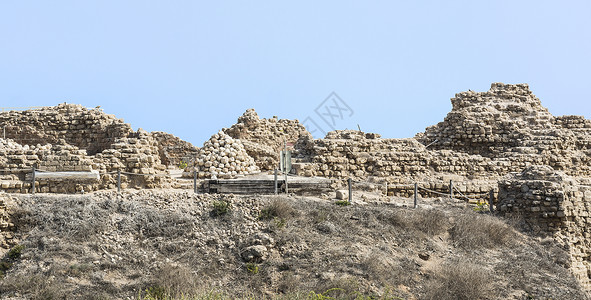 以色列阿尔苏城十字军要塞的废墟图片