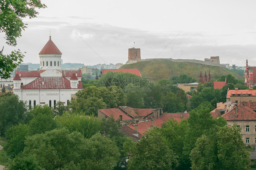 立陶宛Theotokos大教堂Gediminas塔和圣安妮教堂的维尔纽斯老城立陶图片