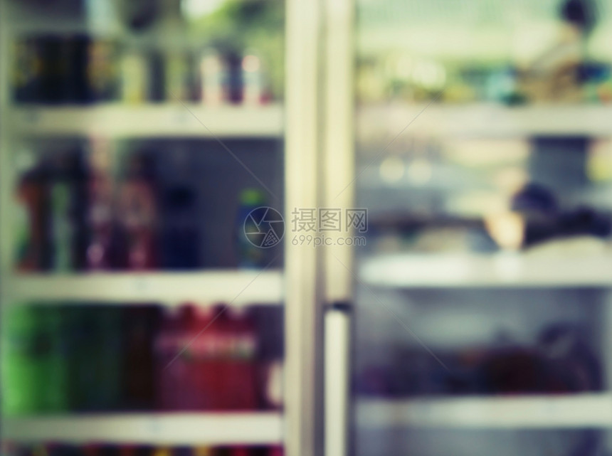 饮料冰箱模糊图片