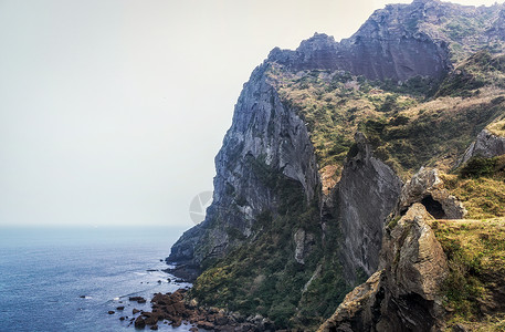 西归浦韩国南部济州岛Seongsanilchulbong公园的背景