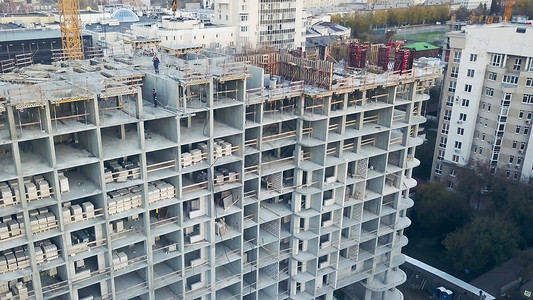 真正的建筑工地业摩天大楼建筑结构图片