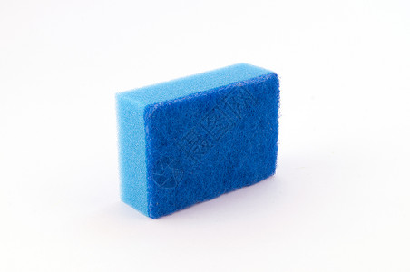 蓝色泡沫海绵带有用于清洁和清洁家庭图片