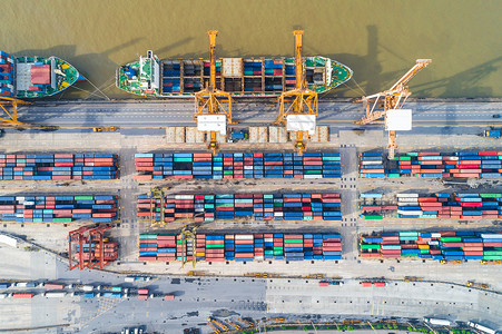 滨江市海运集装箱货物码头贸易港图片