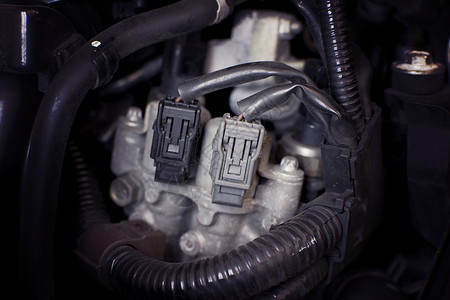 汽车发动机的电源接线器汽车零件的概念图片