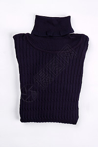 黑色保暖折叠冬季毛衣带有漂亮装饰品的针织毛衣精美折叠的黑色毛衣图片