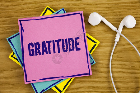 概念手写显示感恩商业照片展示感恩的品质感谢写的便条纸图片