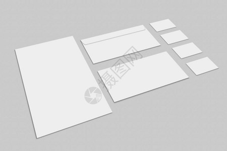 灰色背景上的空白文具和公司身份套装设计演示模板品牌图片