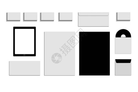 文具的黑白灰色模型图片