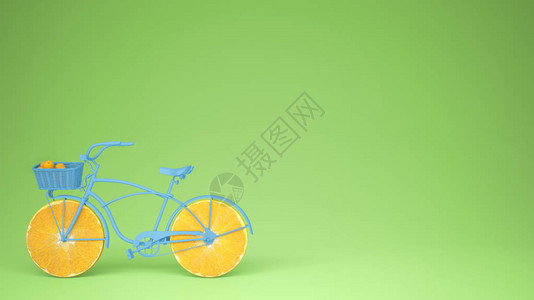 蓝色自行车图片