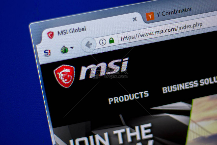 MSI网站主页在个人计算机图片