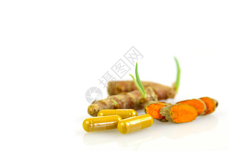 TurmericCurcumalongaL替代药物斯帕产品和食品成分的背景图片