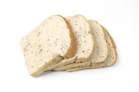 面包的切肉面包与白图片