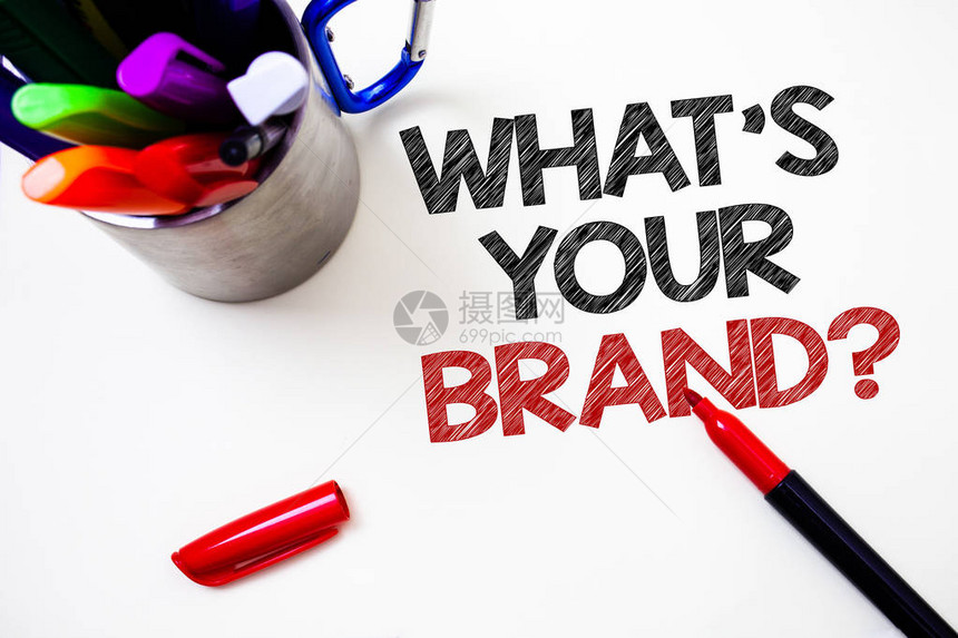 显示您的品牌问题是什么的文字符号概念照片询问口号或标志广告营销笔白色背景灰色阴影重要的可图片
