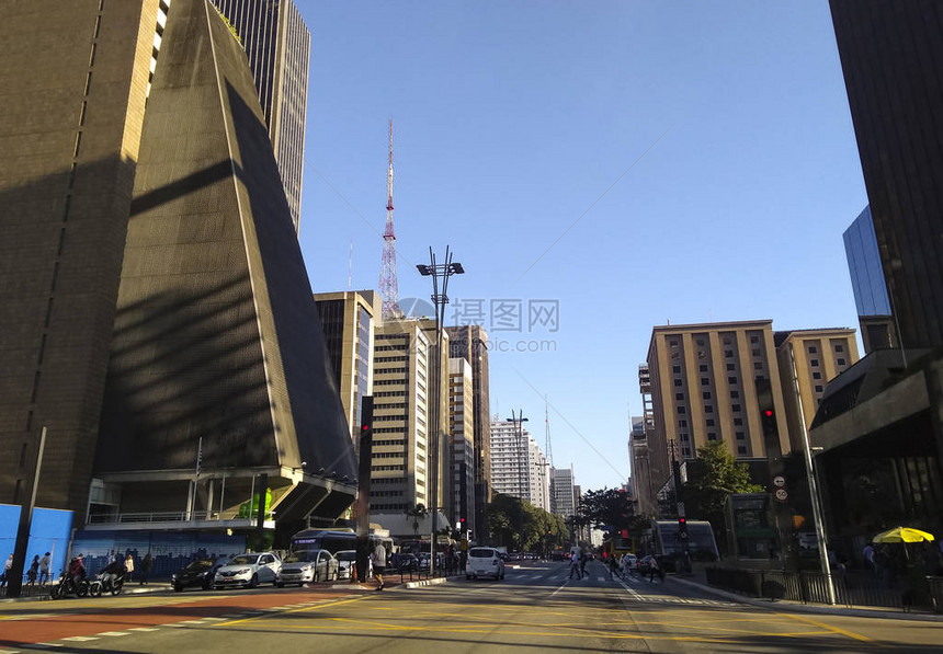 巴西南美洲圣保罗市商业大道保利图片
