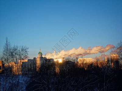 冬季莫斯科现代建筑与蓝图片
