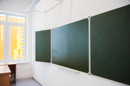 现代新校舍带黑板的学校教室背景图片