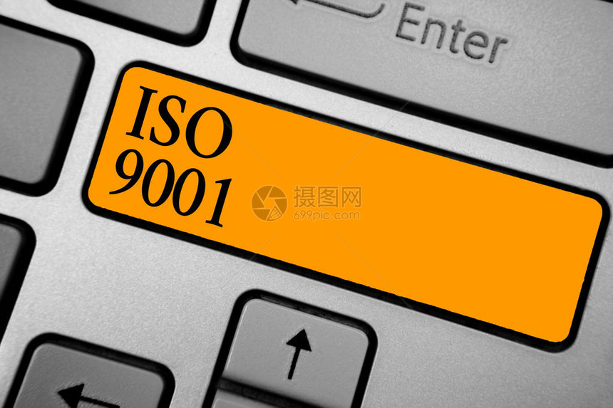 显示Iso9001的文本符号设计的概念照片帮助组织确保满足客户的需求键盘橙色键意图创建计算机图片